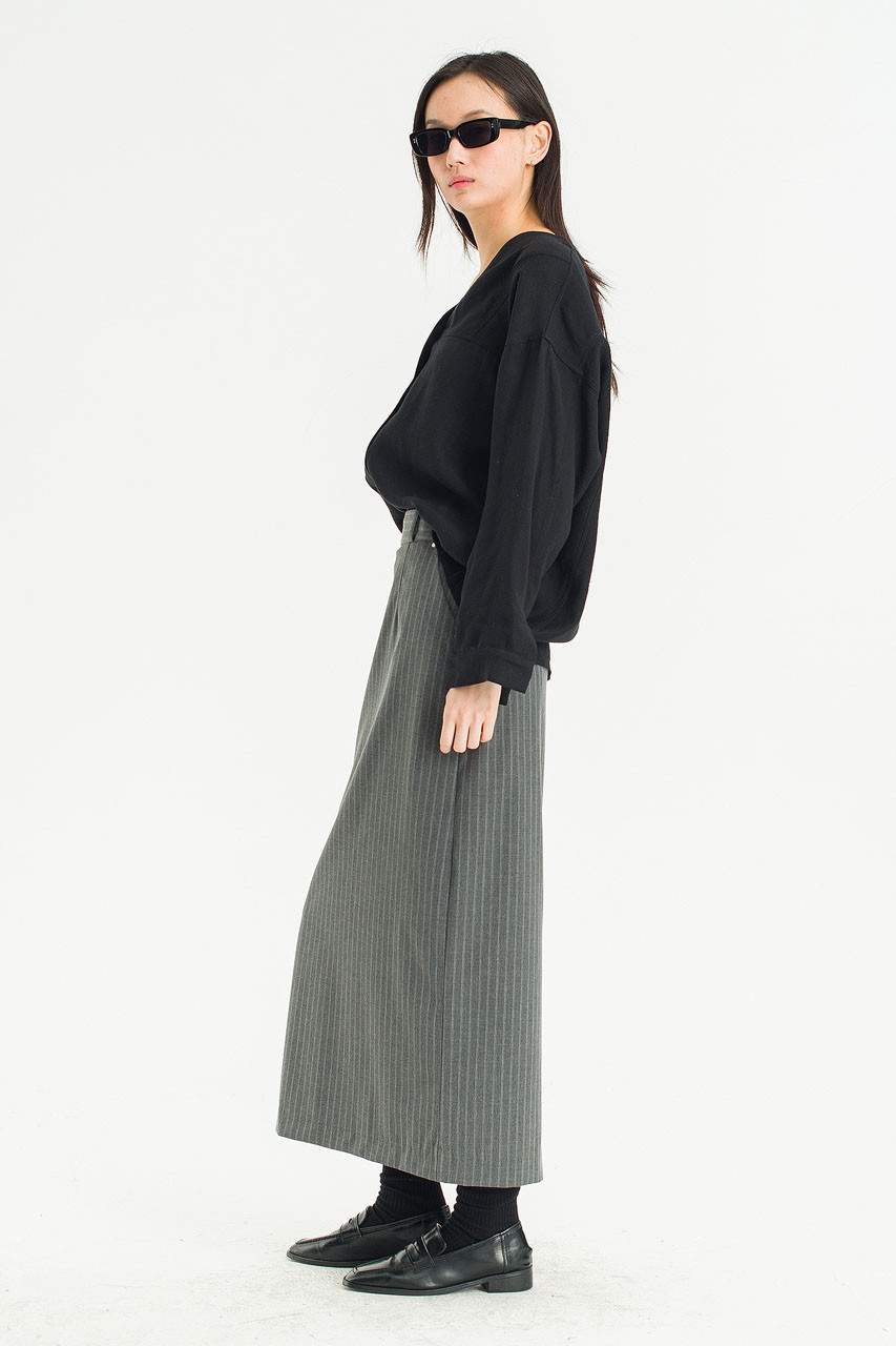 Aire V Neck Blouse, Black