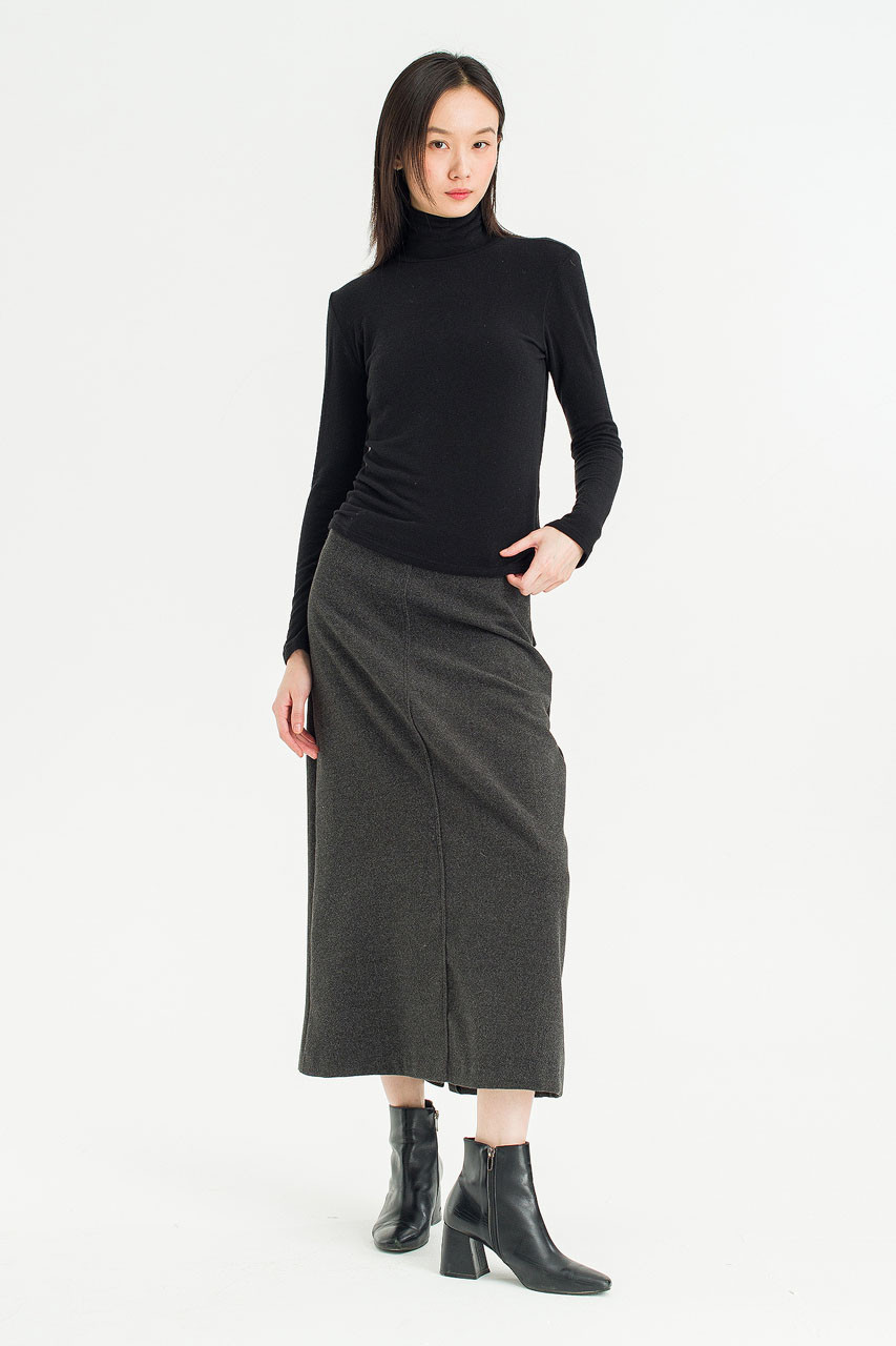 Soft Mock Neck Tee, Black