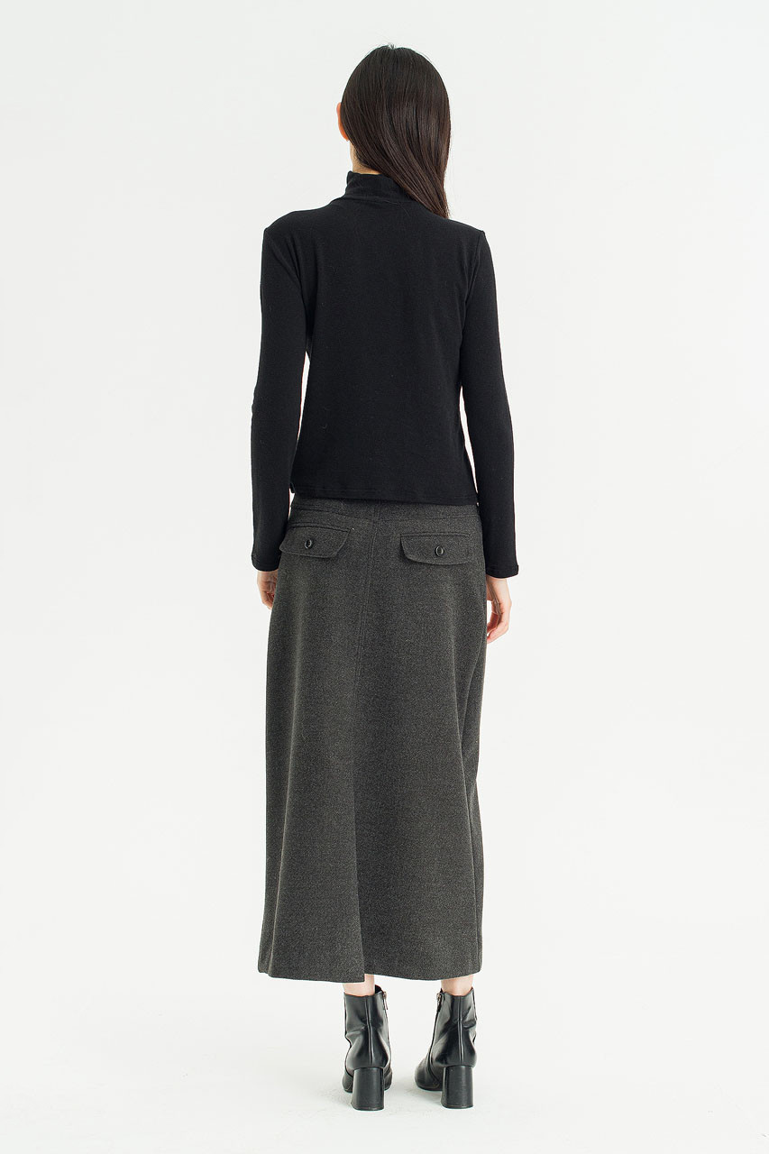 Soft Mock Neck Tee, Black