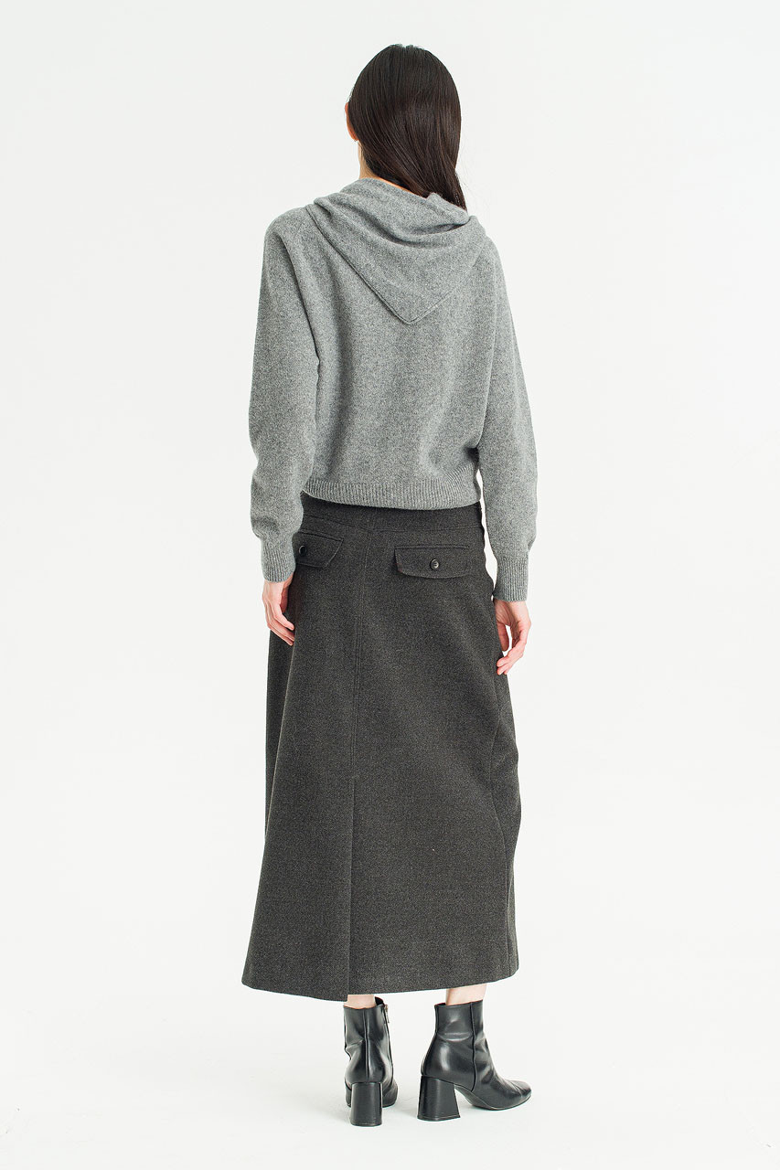 Rove Simple Cardigan & Scarf Set, Grey