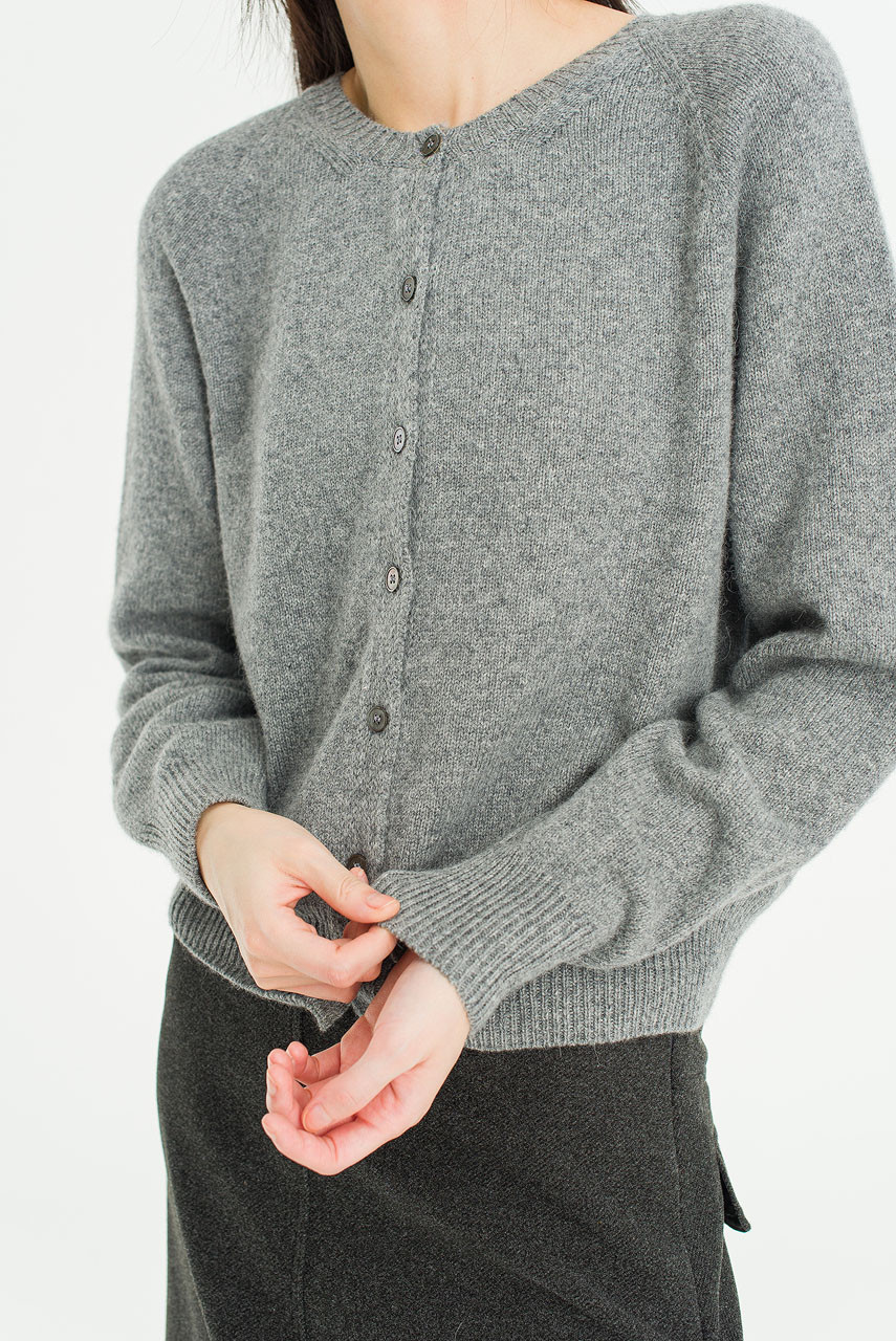 Rove Simple Cardigan & Scarf Set, Grey