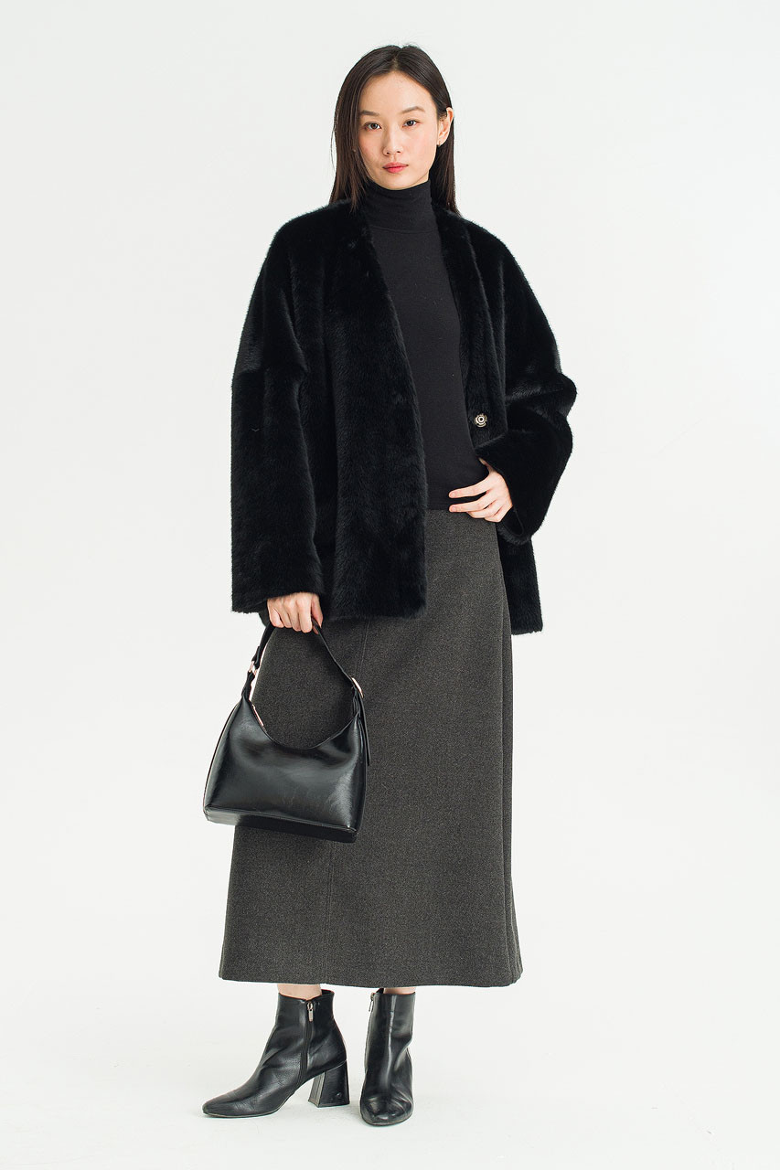 Marlow Faux Fur Jacket, Black