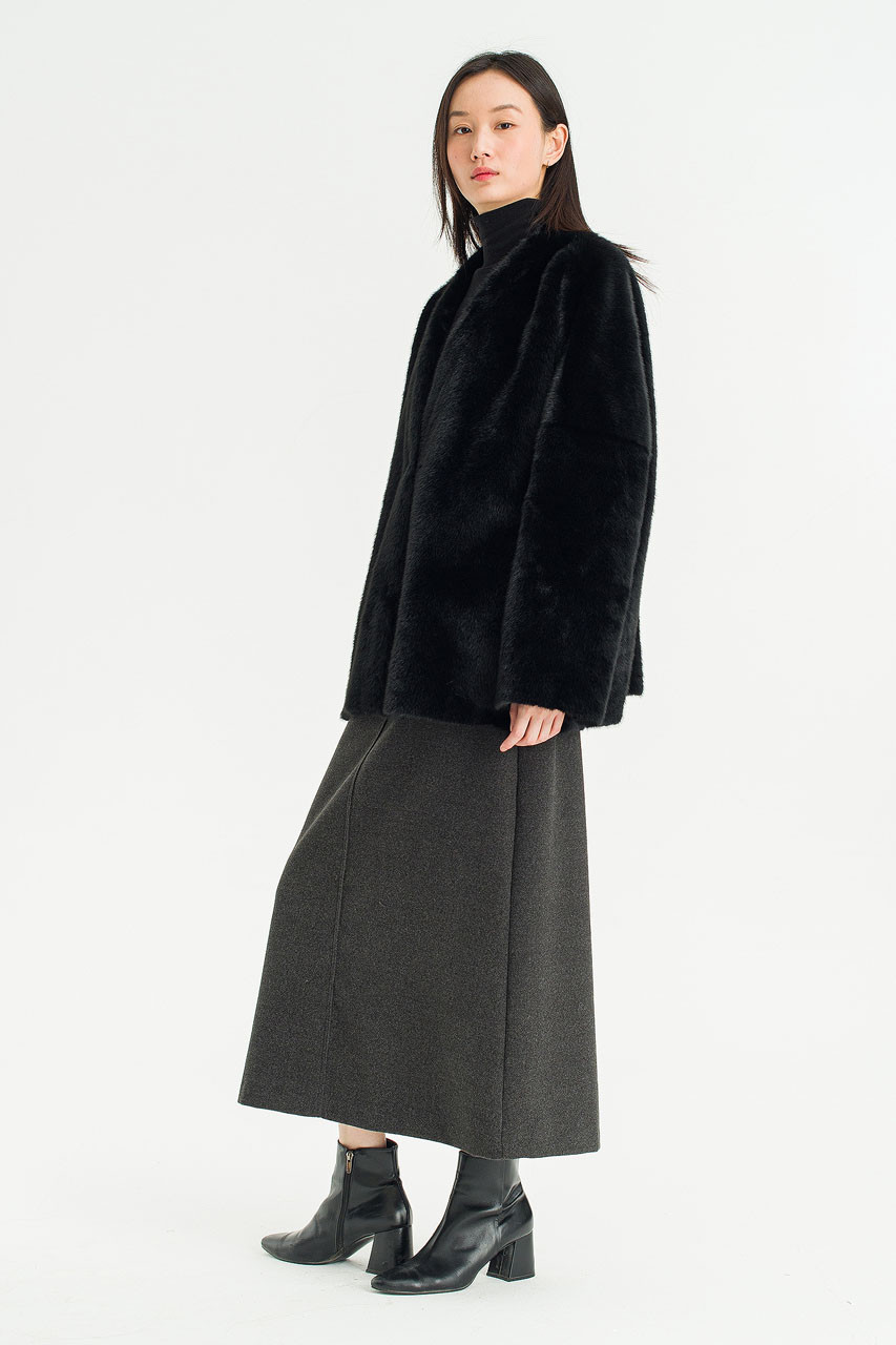 Marlow Faux Fur Jacket, Black