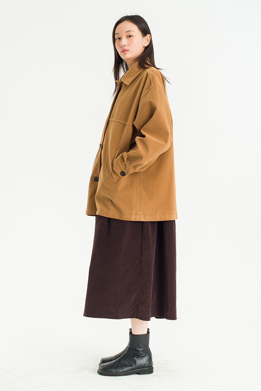 Haze Boxy Leather Jacket, Camel
