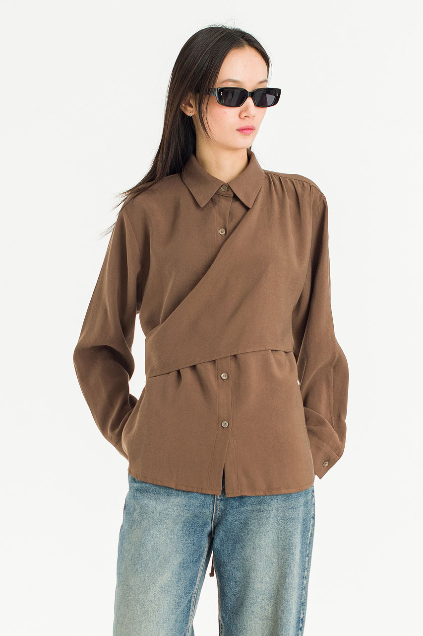 Serif Layer Blouse, Mocha