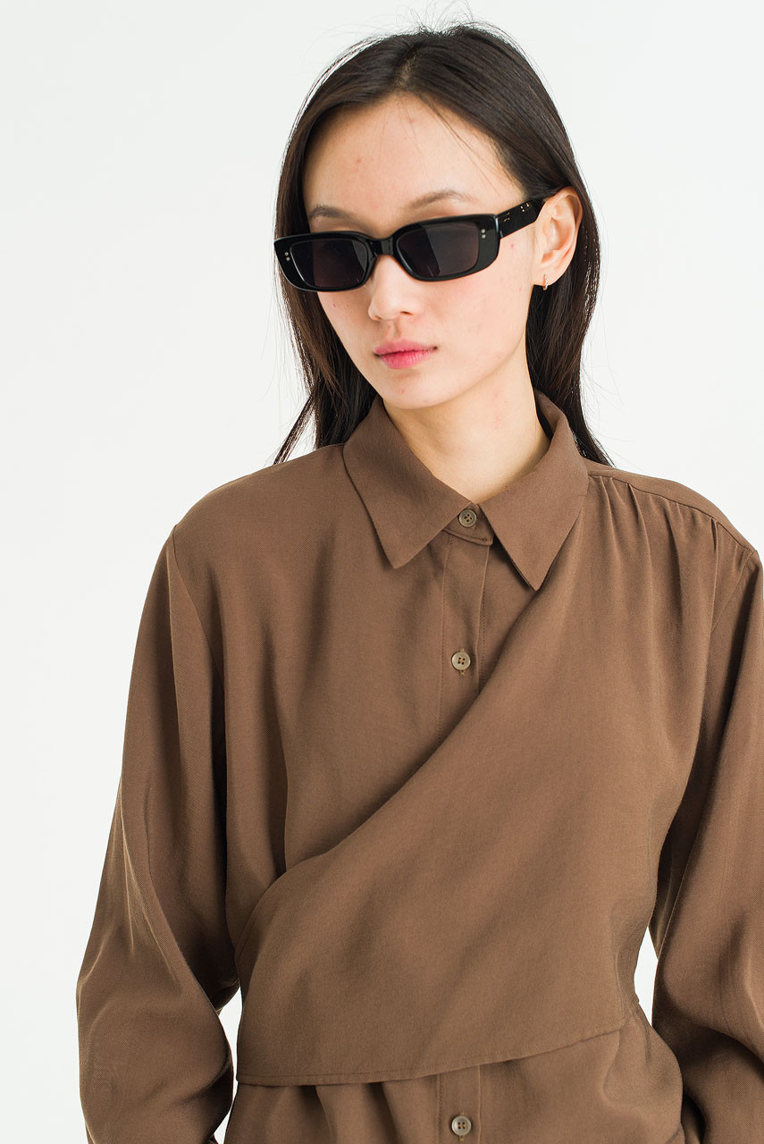 Serif Layer Blouse, Mocha