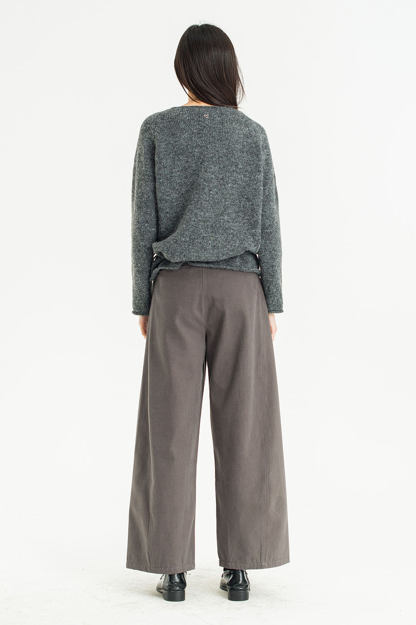 Serif Boat Neck Jumper, Charcoal