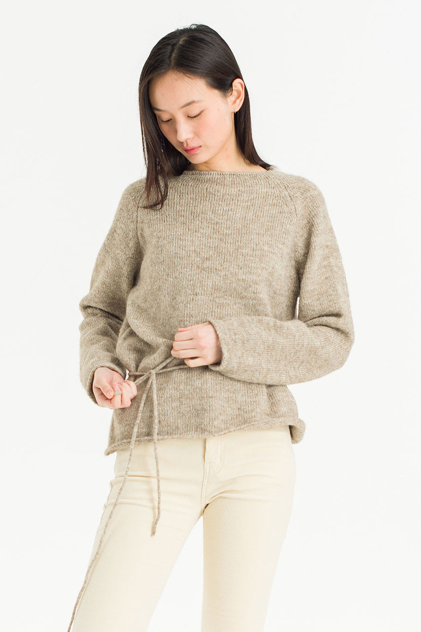 Serif Boat Neck Jumper, Beige