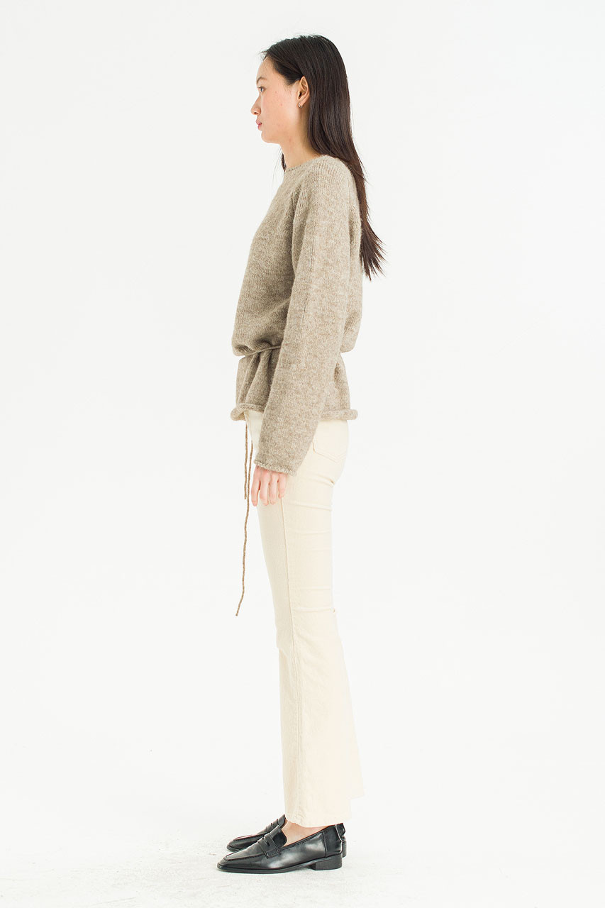 Serif Boat Neck Jumper, Beige