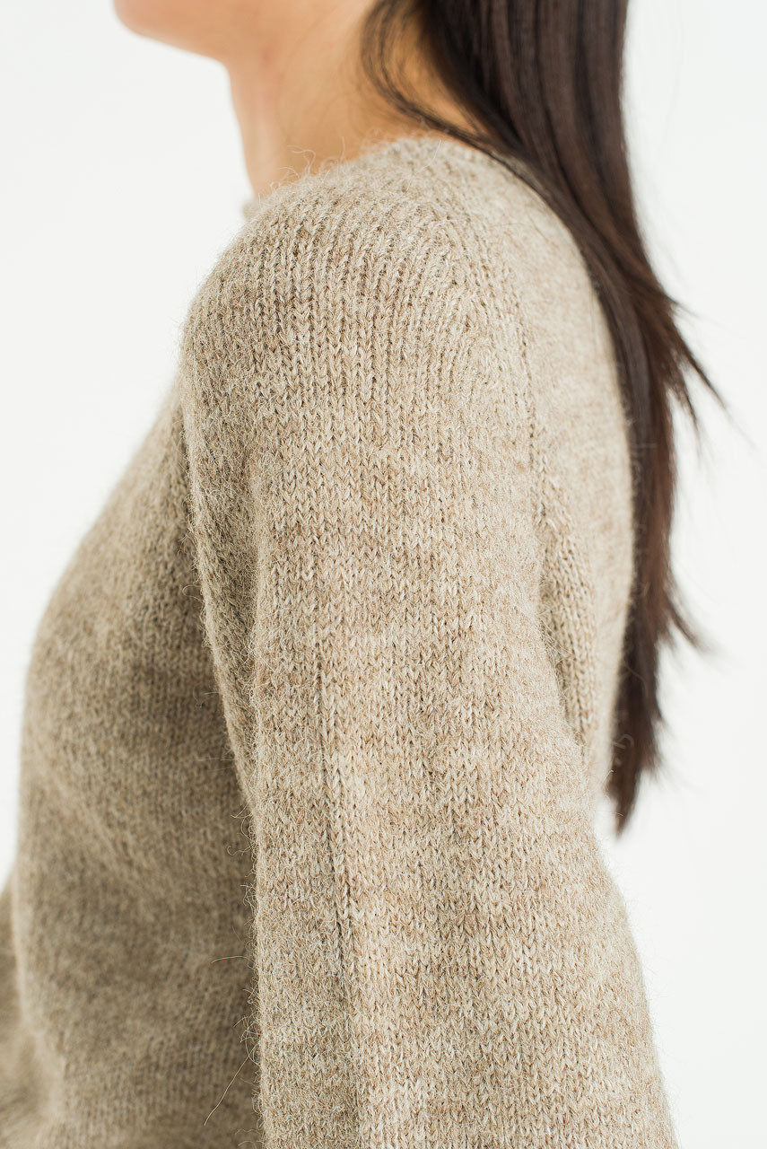 Serif Boat Neck Jumper, Beige