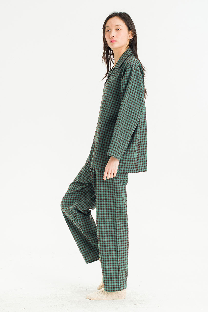 Slow Gingham Check Pyjamas, Green