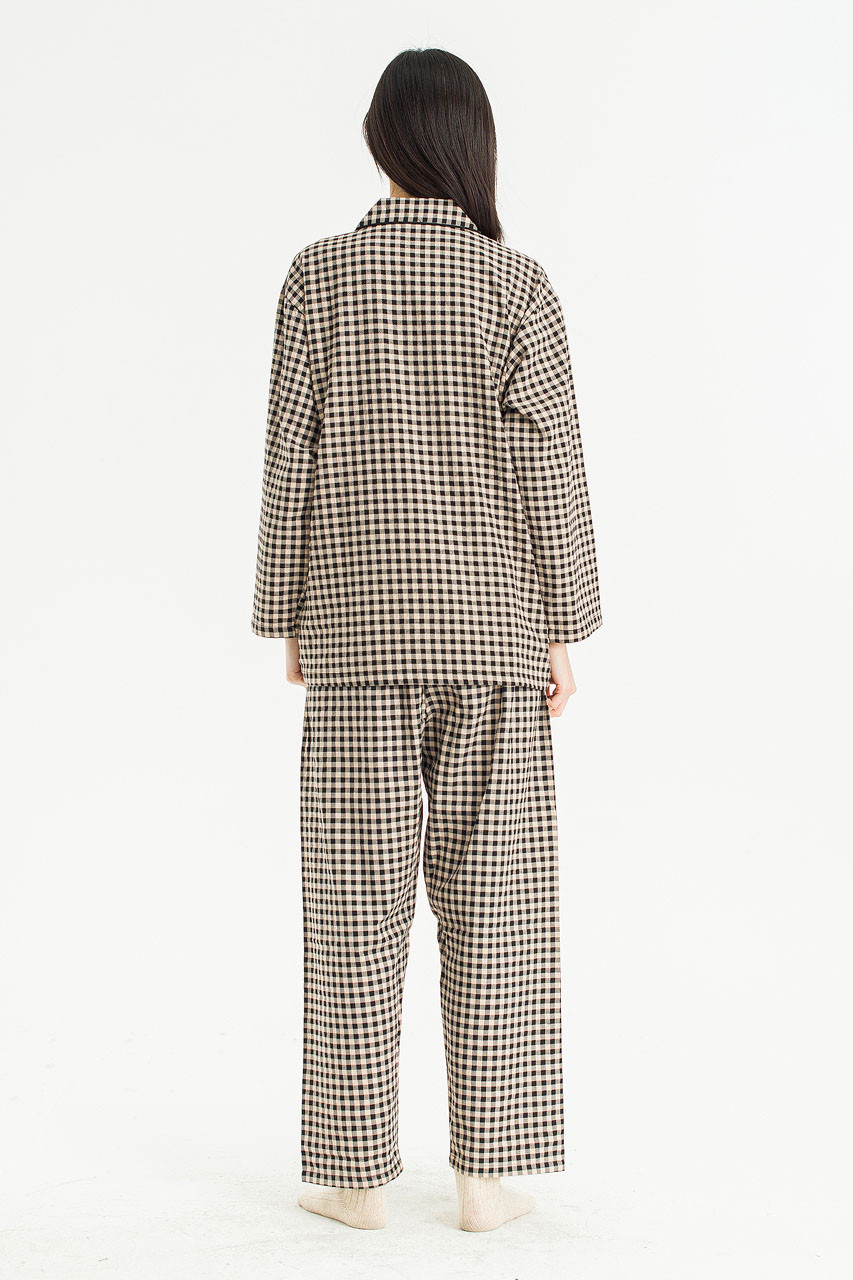 Slow Gingham Check Pyjamas, Black