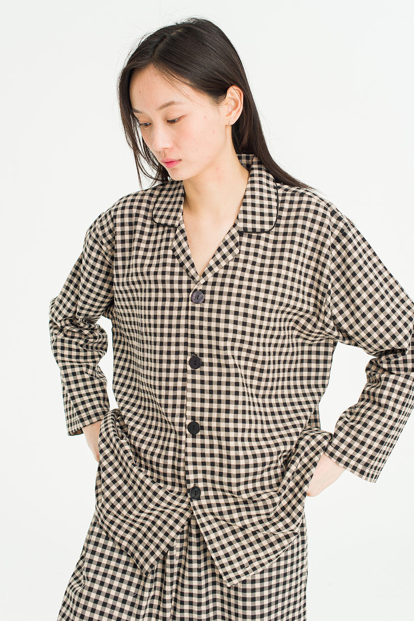 Slow Gingham Check Pyjamas, Black