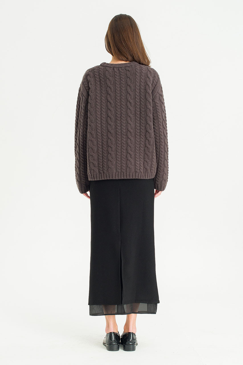 Silent Loose Cable Jumper, Brown