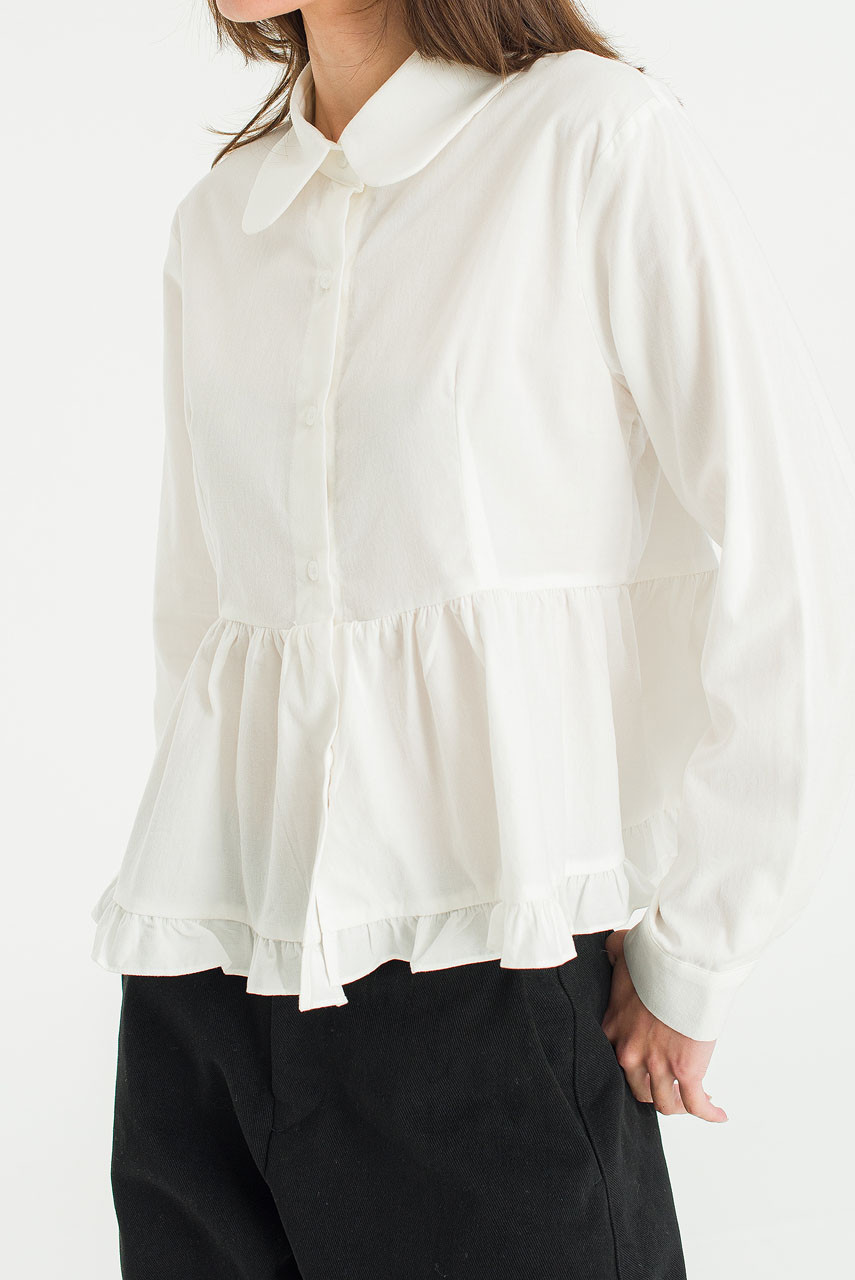 Via Frill Detail Blouse, Ivory