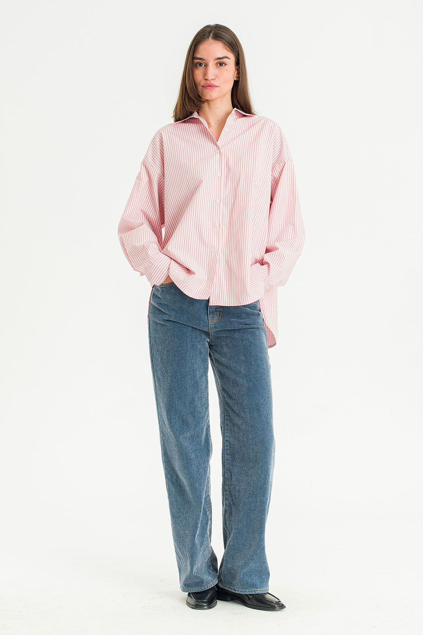 Bea Stripe Shirt, Pink