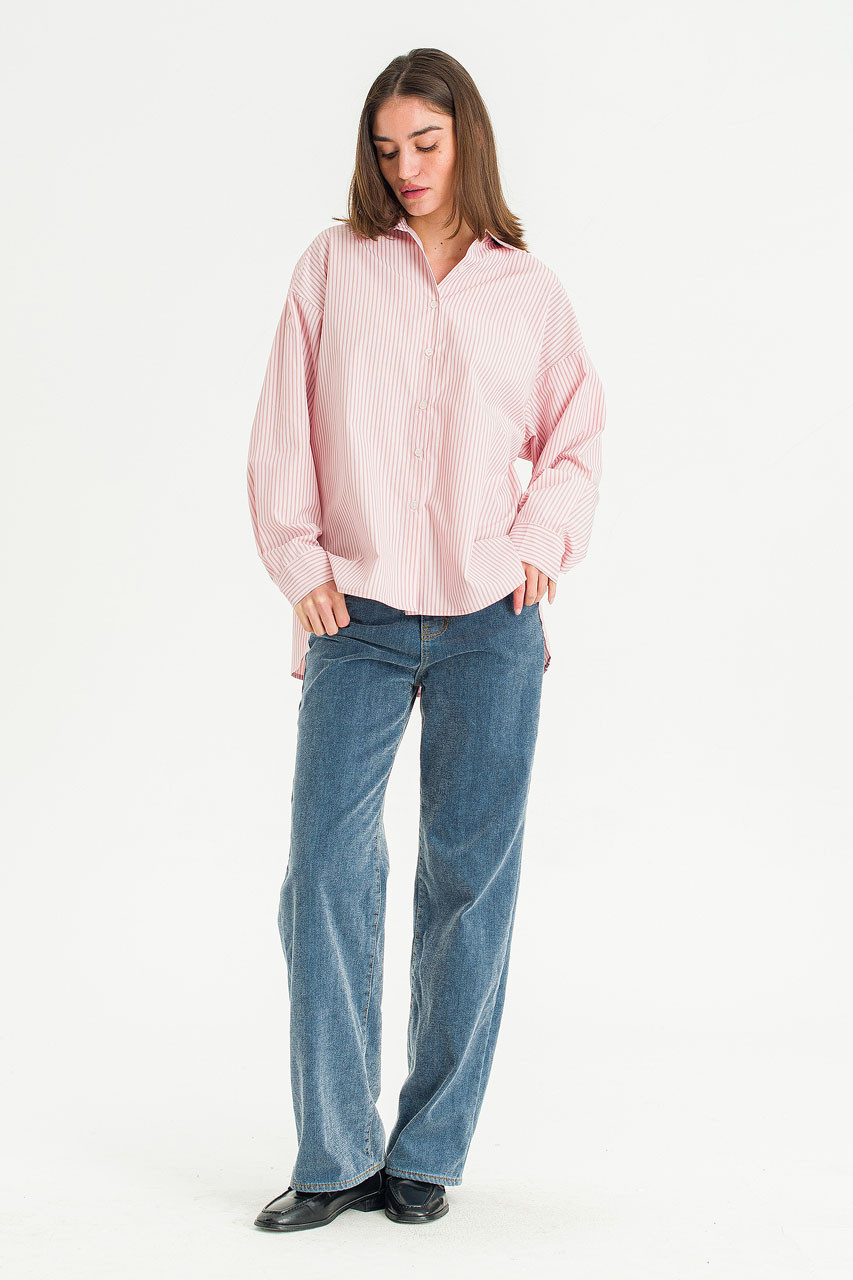 Bea Stripe Shirt, Pink