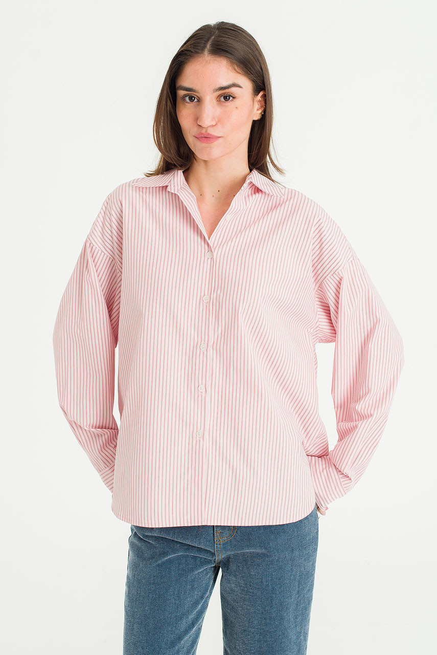 Bea Stripe Shirt, Pink