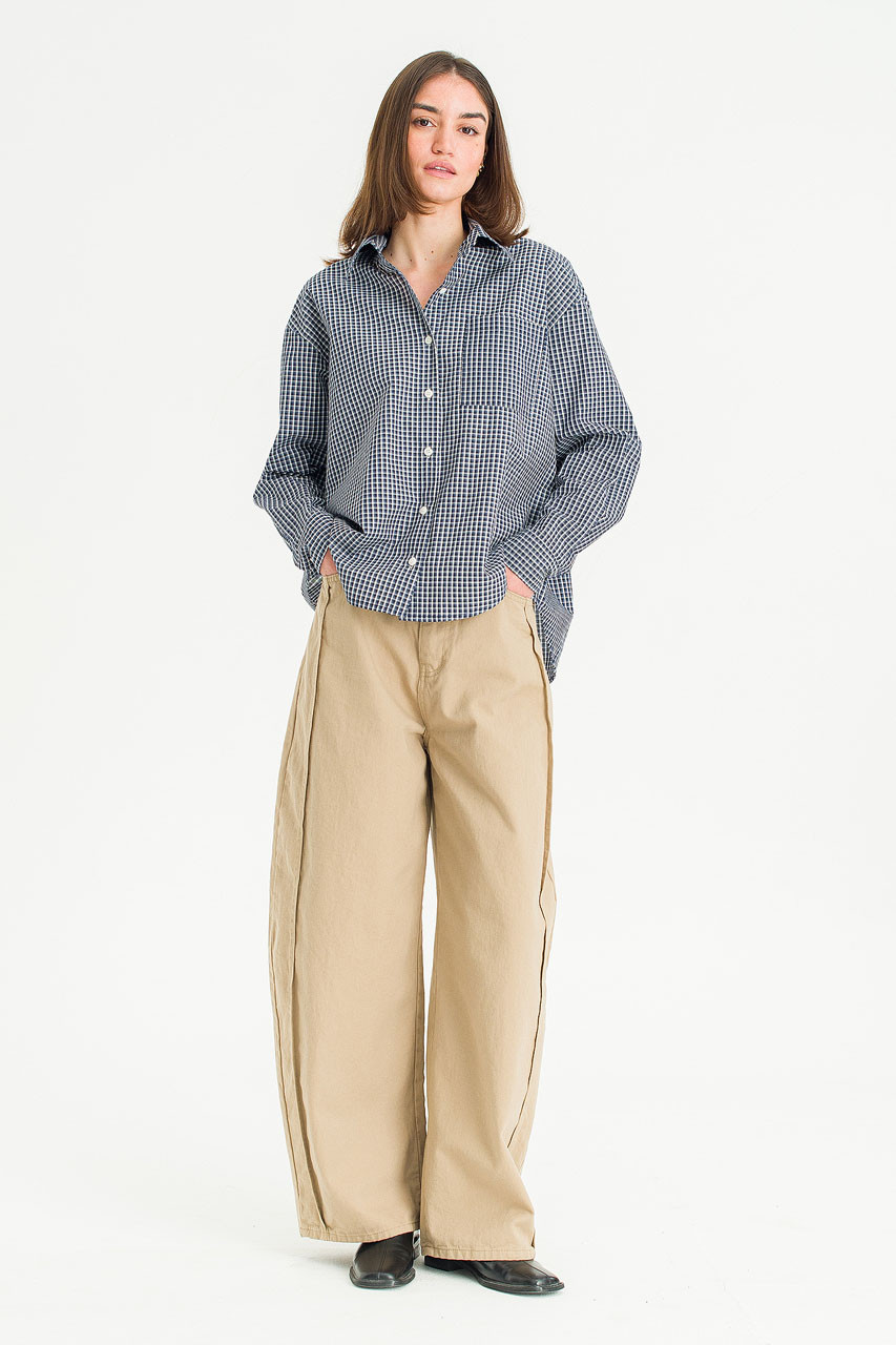 Roma Check Shirt, Navy