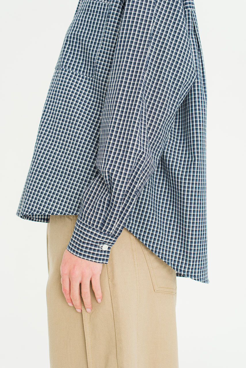Roma Check Shirt, Navy