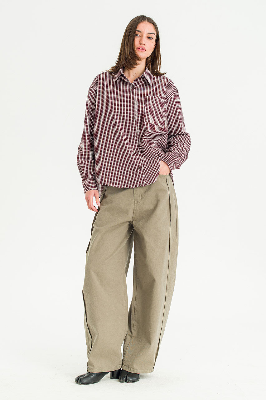 Roma Check Shirt, Burgundy