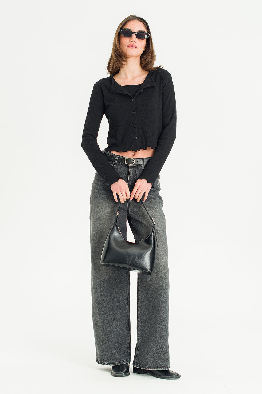 Vale Loose Charcoal Denim Jean, Charcoal