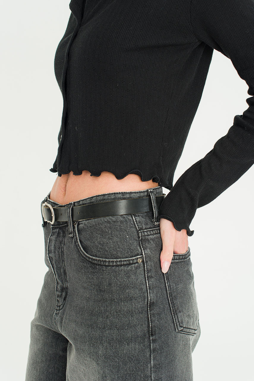 Vale Loose Charcoal Denim Jean, Charcoal