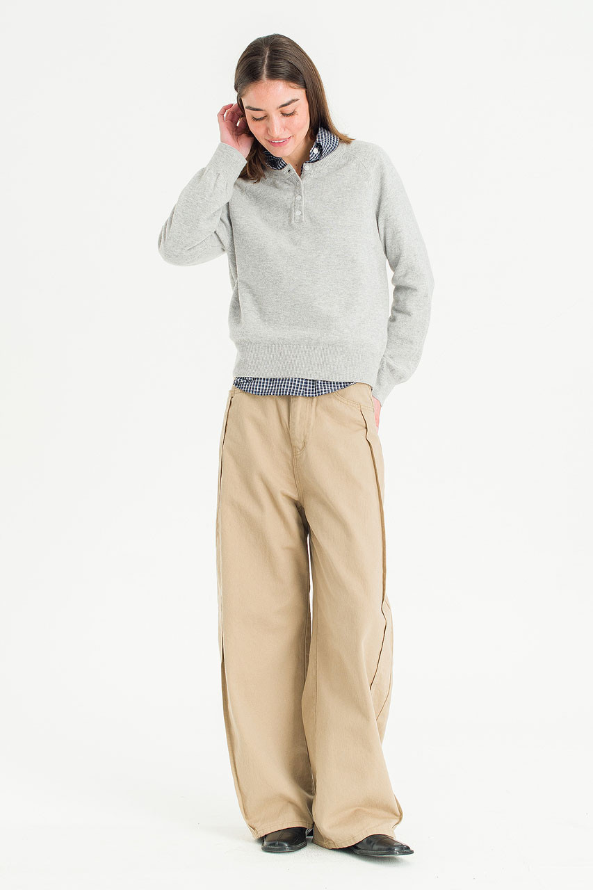 Marlow Button Knit Jumper, Grey