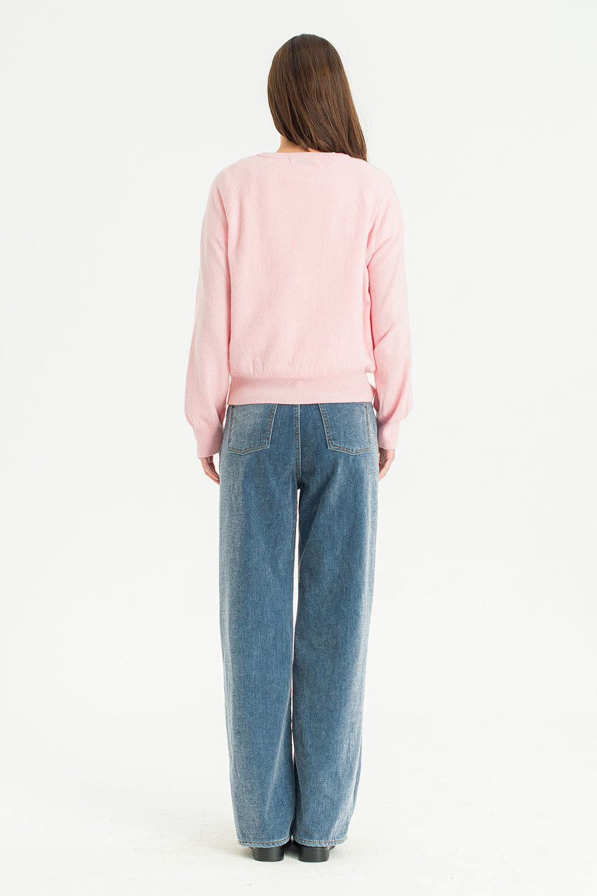 Marlow Button Knit Jumper, Pink