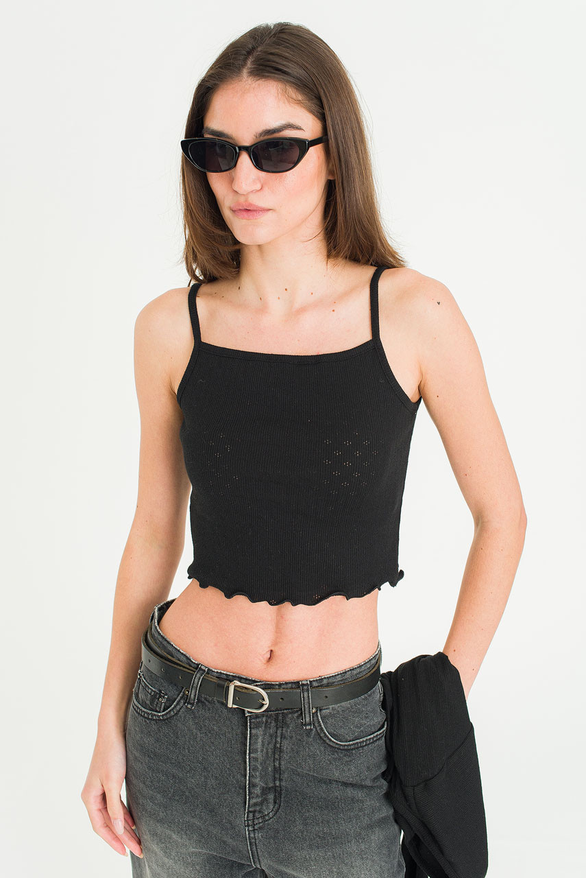 Mure Cami Cardigan Set, Black