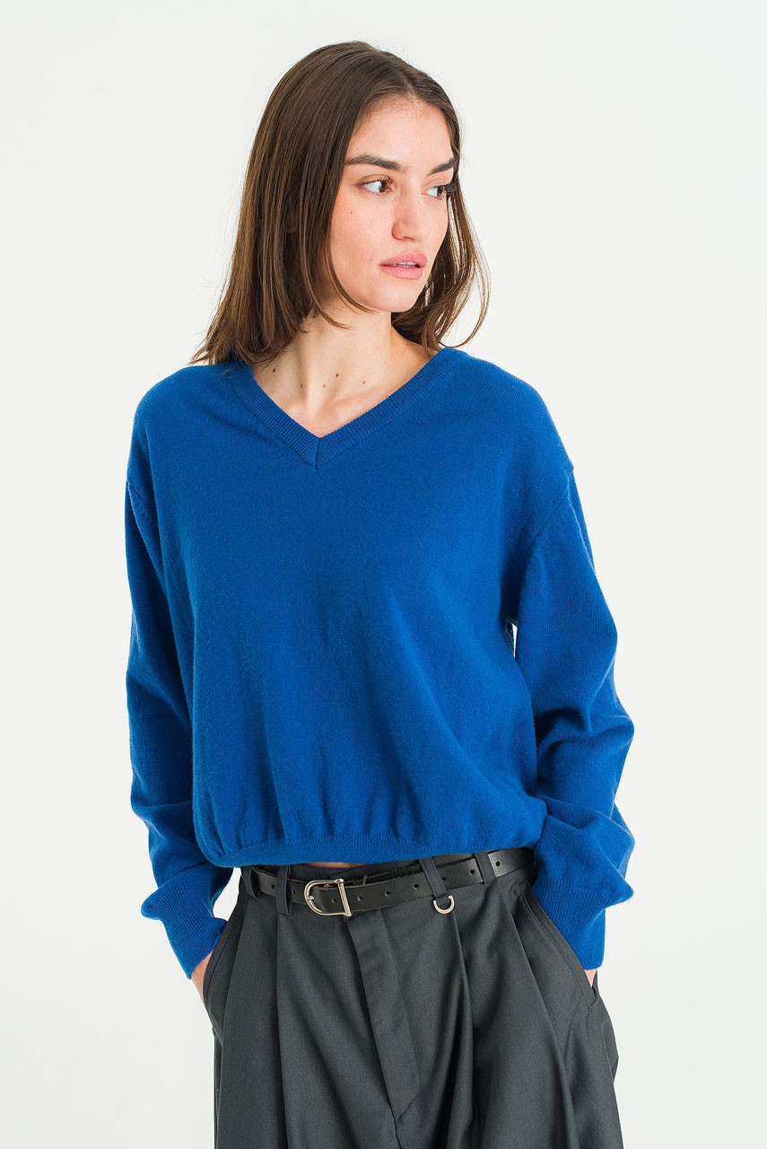 Ever V Neck Jumper, Blue