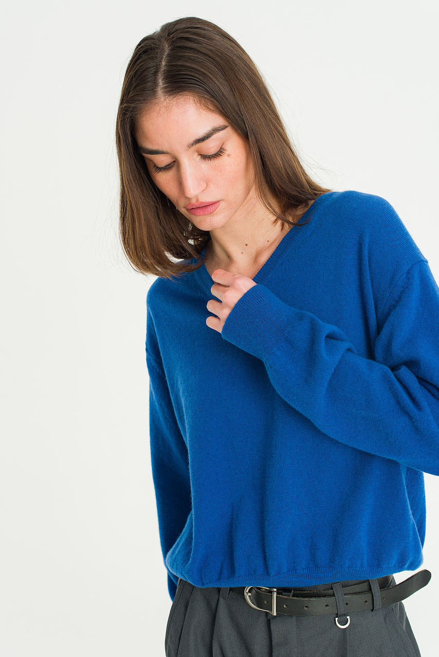 Ever V Neck Jumper, Blue