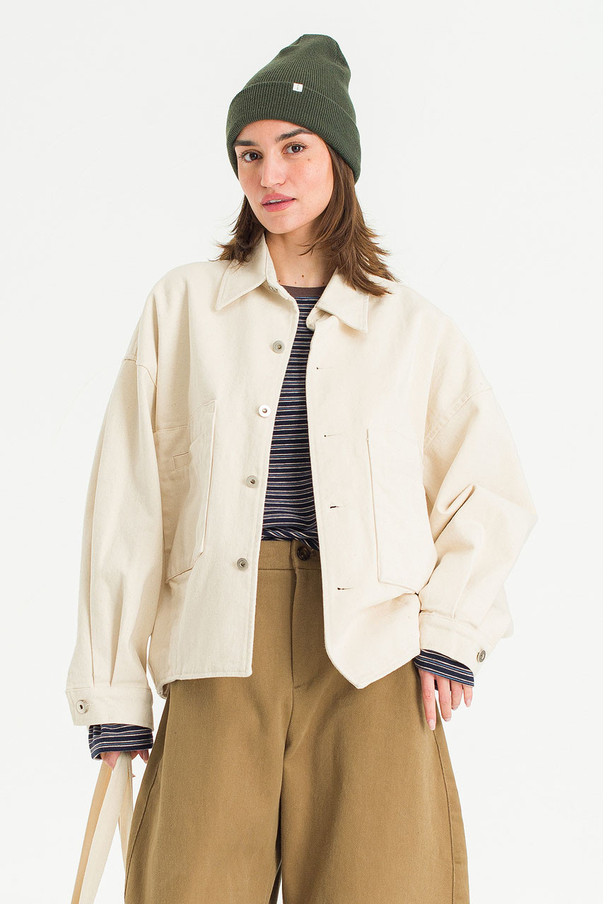 Tom Washed Cotton Jacket, Cream