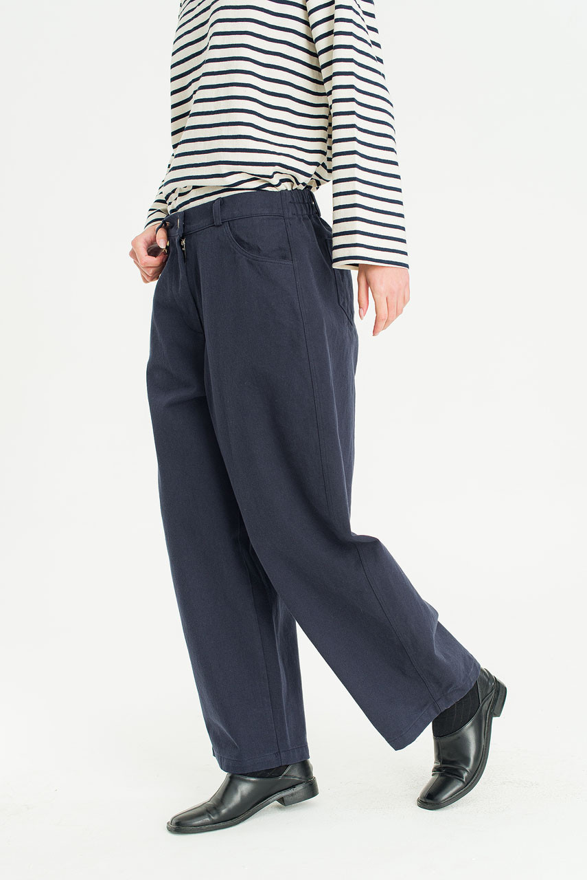 Tom Washed Cotton Pants, Navy