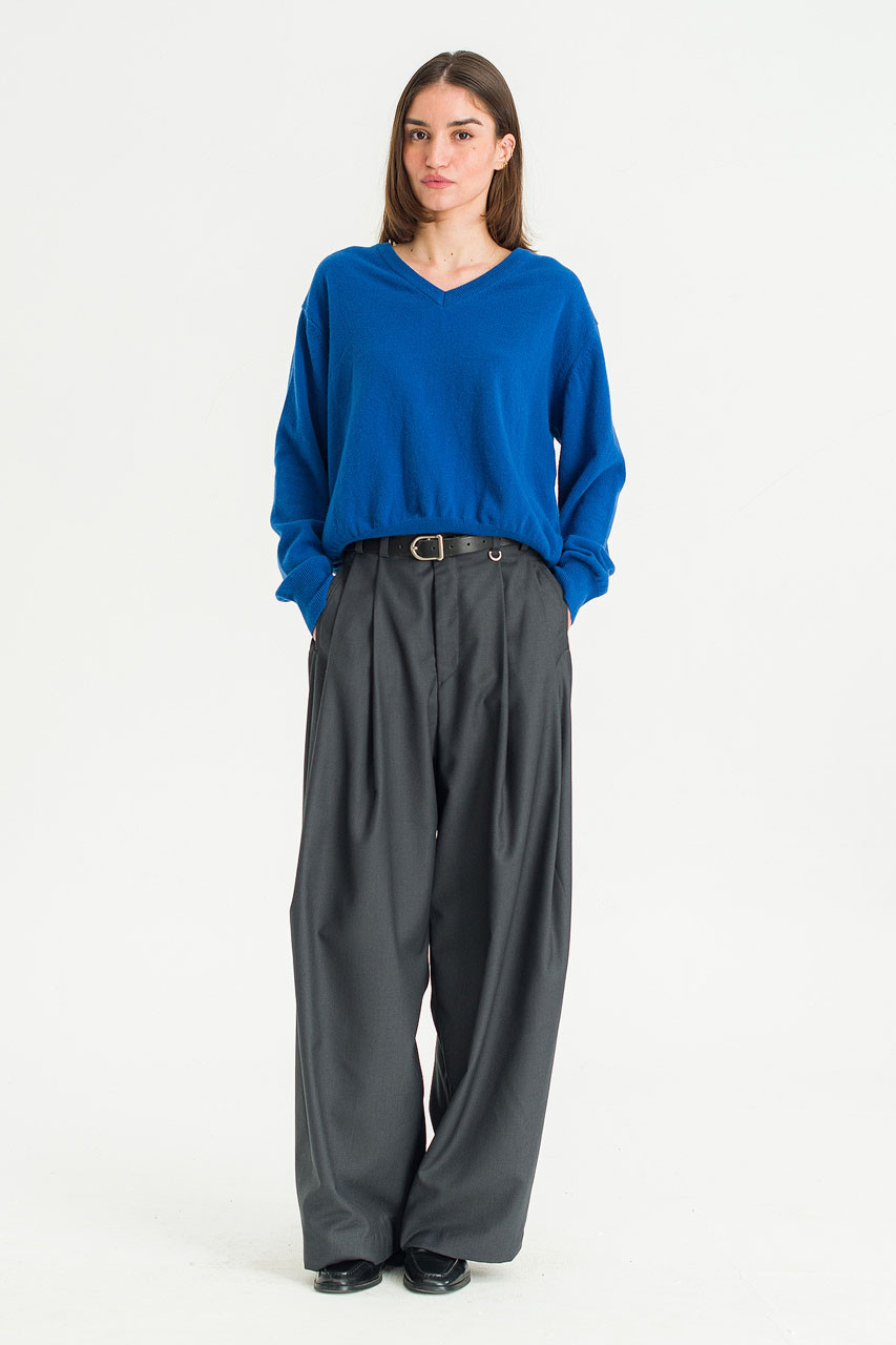 Unisex Pintuck Pants, Charcoal