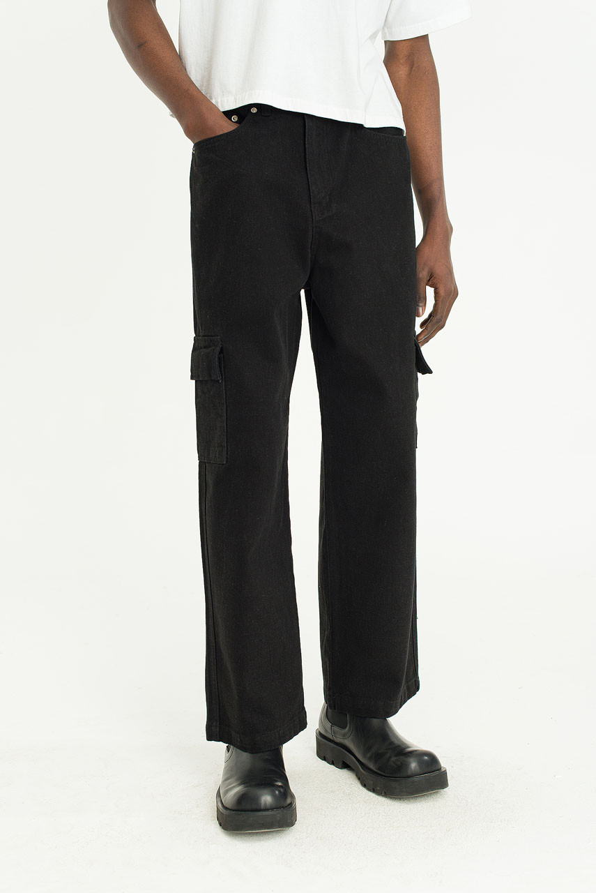Menswear | Brushed Twill Cargo Pants, Black