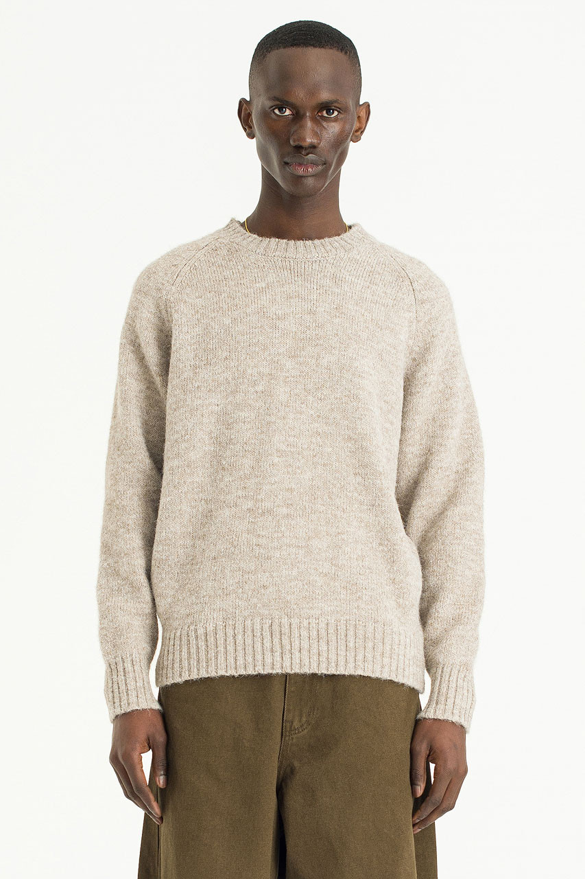 Menswear | Raglan Boucle Knit, Beige