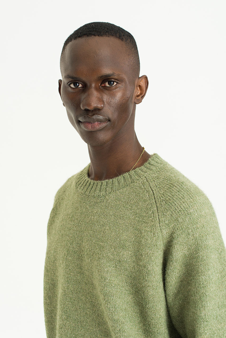 Menswear | Raglan Boucle Knit, Green