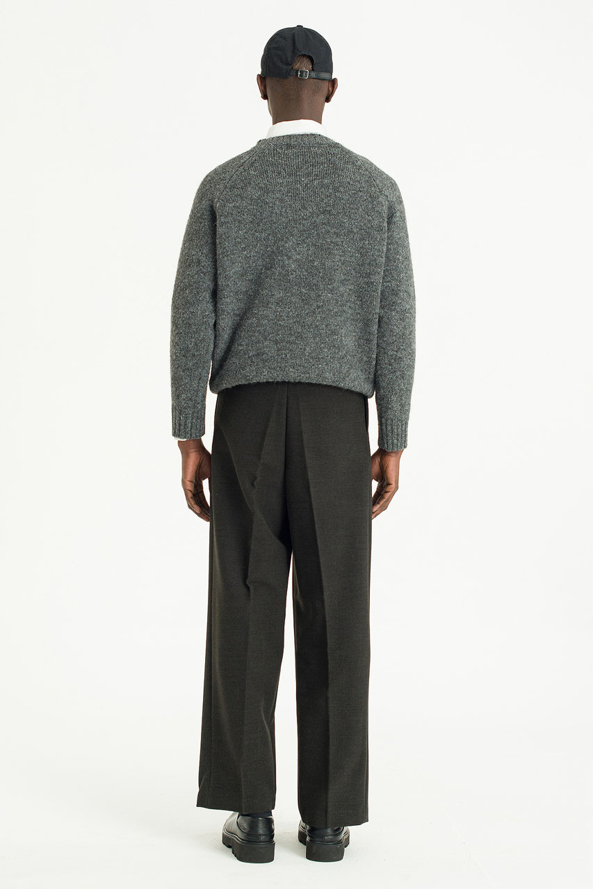 Menswear | Raglan Boucle Knit, Charcoal