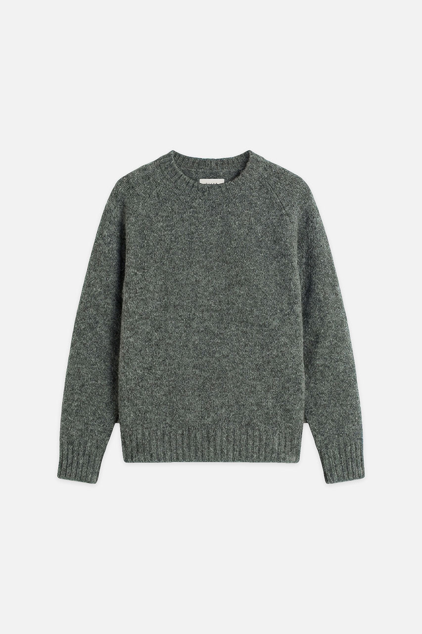 Menswear | Raglan Boucle Knit, Charcoal