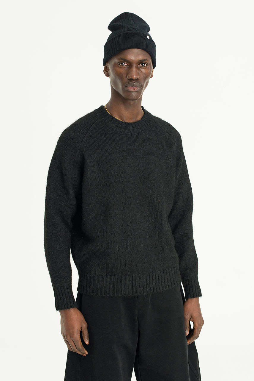 Menswear | Raglan Boucle Knit, Black