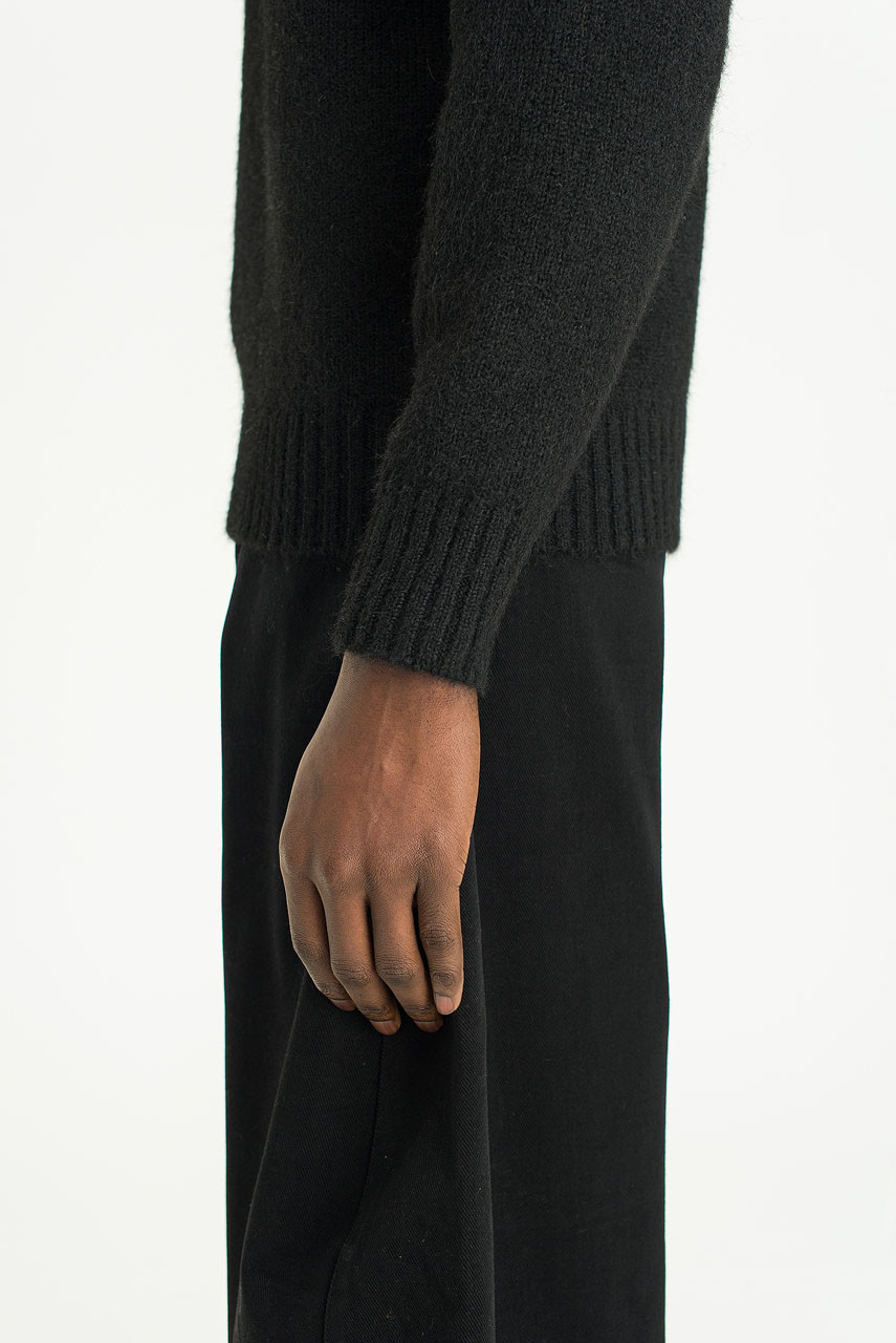 Menswear | Raglan Boucle Knit, Black