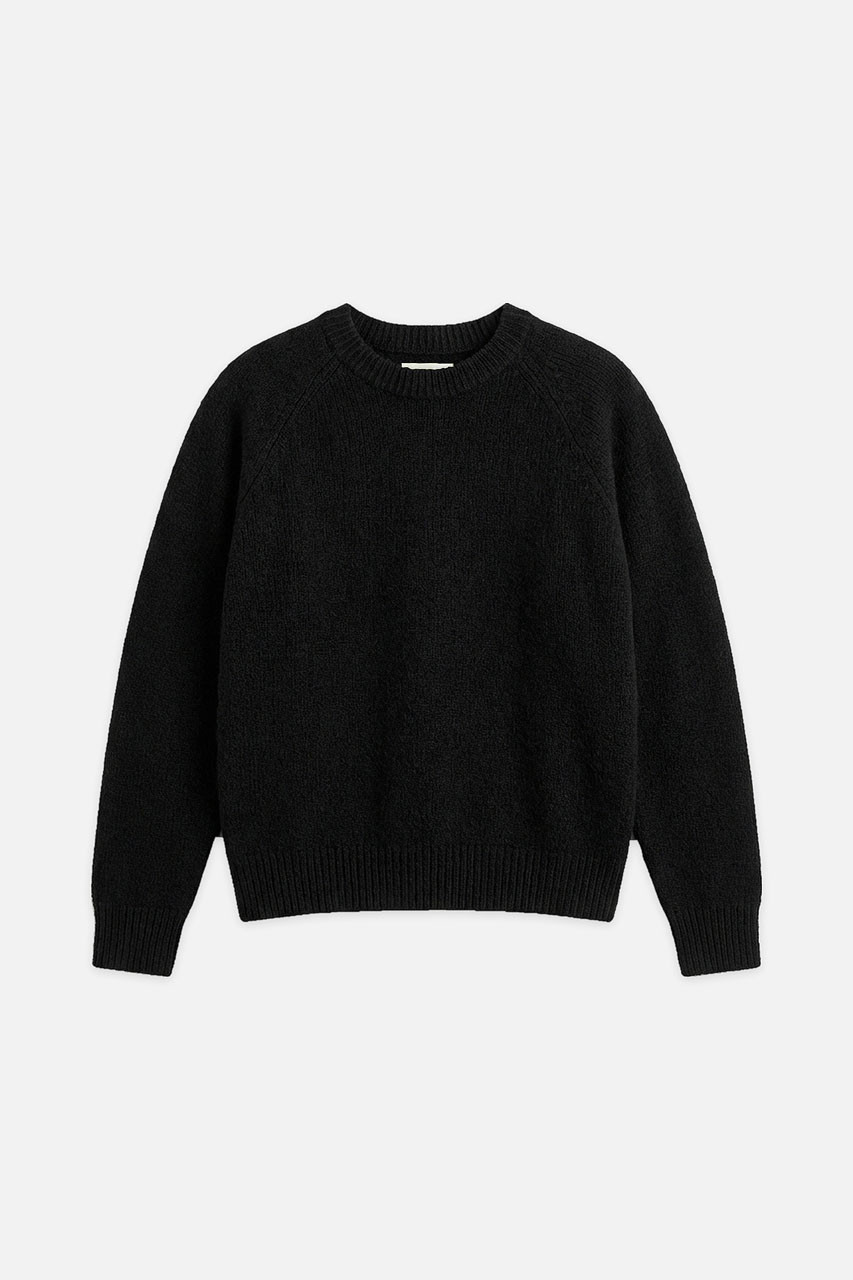 Menswear | Raglan Boucle Knit, Black