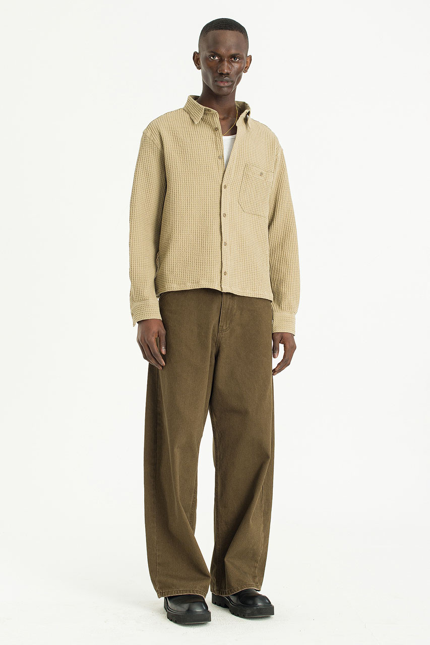 Menswear | Curved Twill Pants, Brown