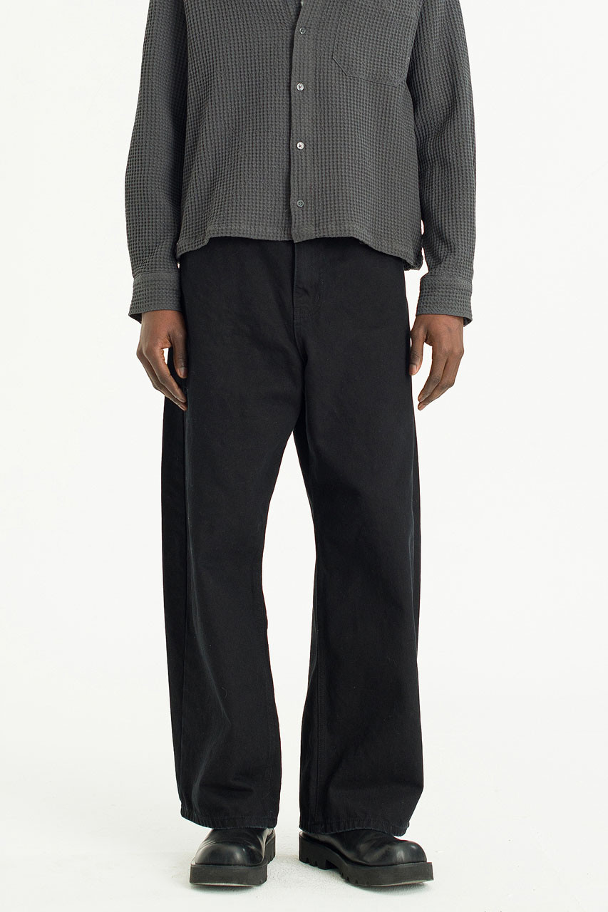Menswear | Curved Twill Pants, Black