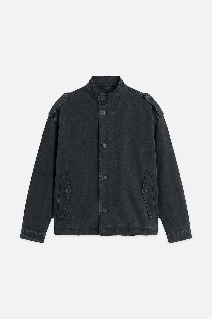 Menswear | Distressed Military Jacket, Black