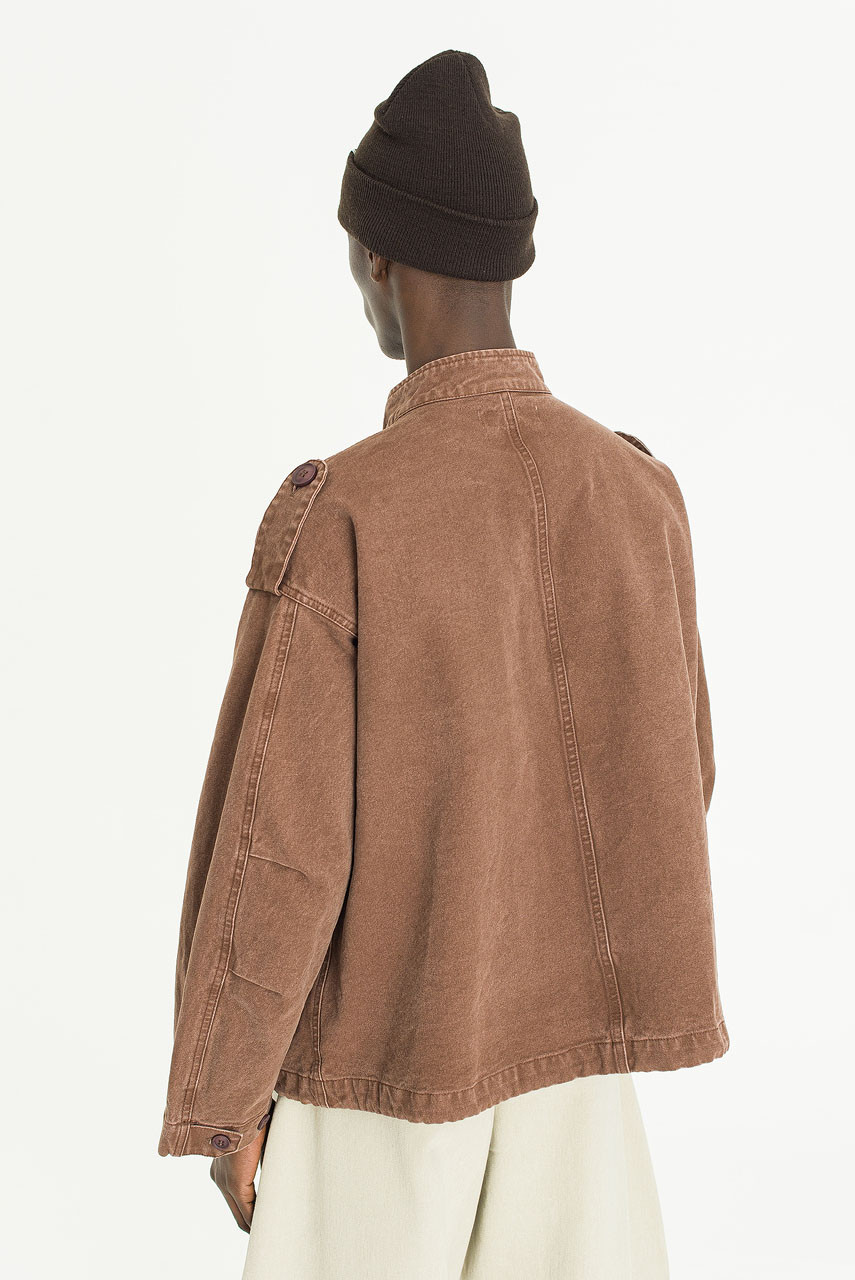 Menswear | Distressed Military Jacket, Wine