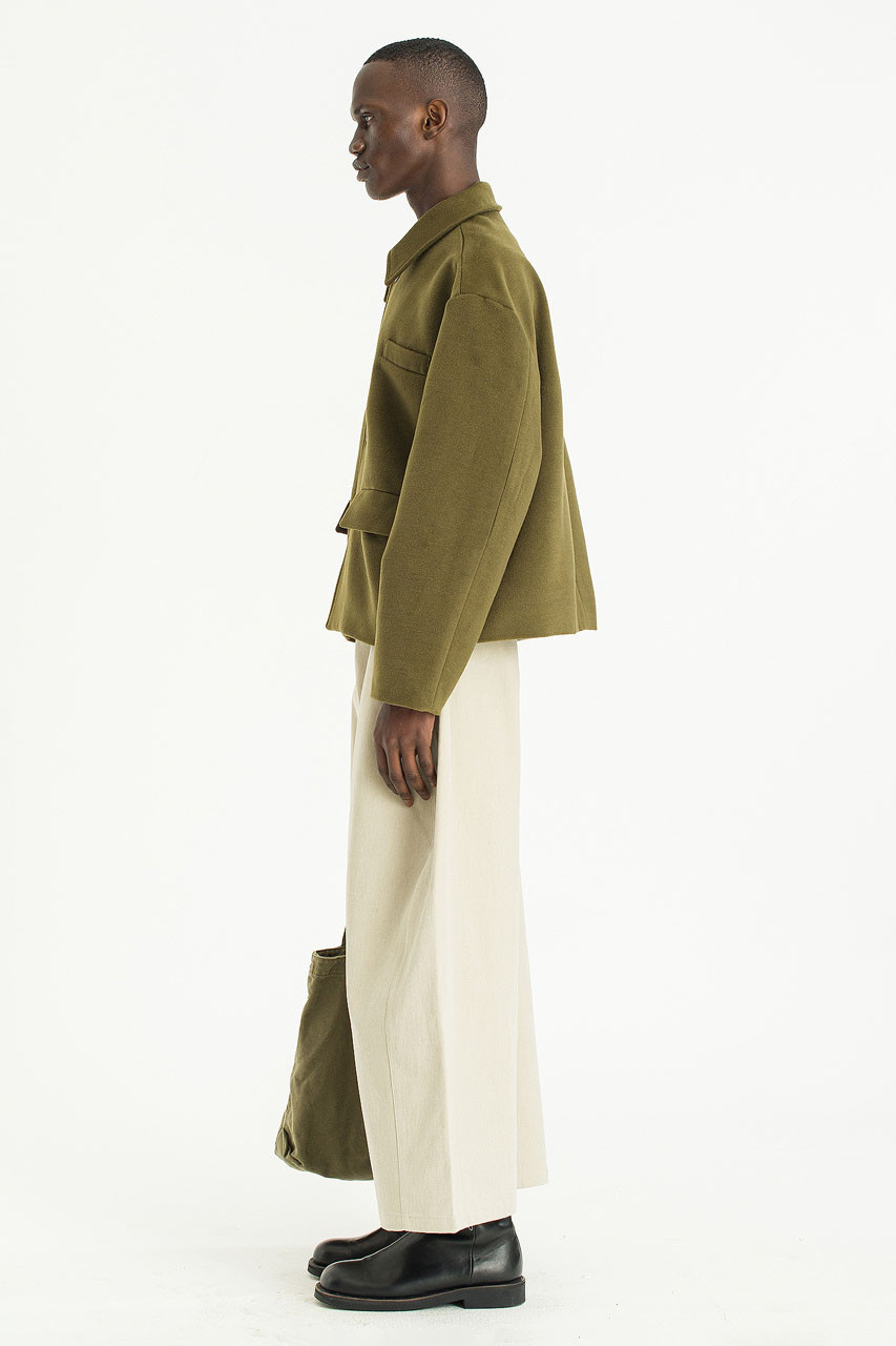 Menswear | Boxy Wool Jacket, Green