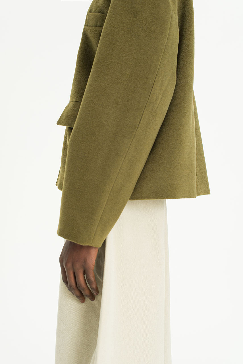 Menswear | Boxy Wool Jacket, Green