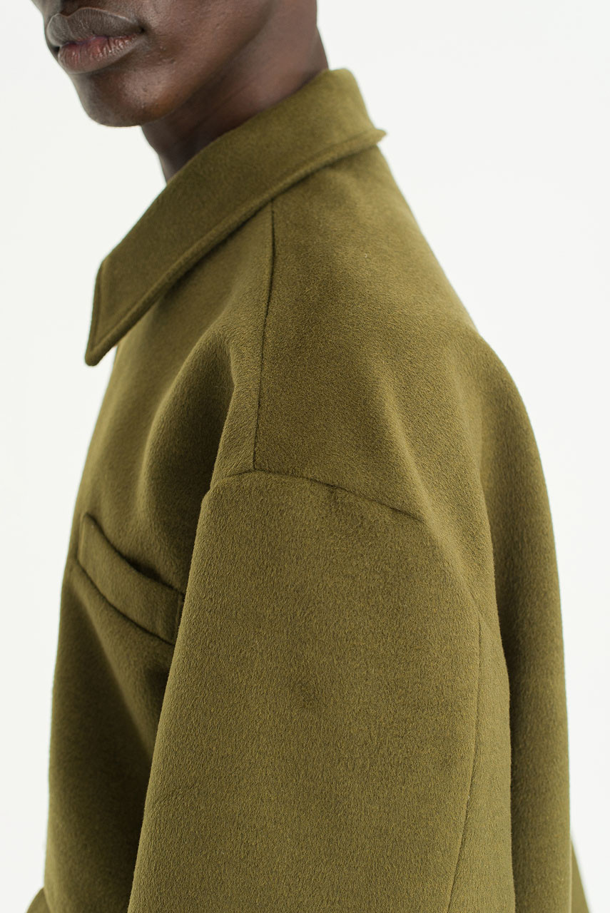 Menswear | Boxy Wool Jacket, Green